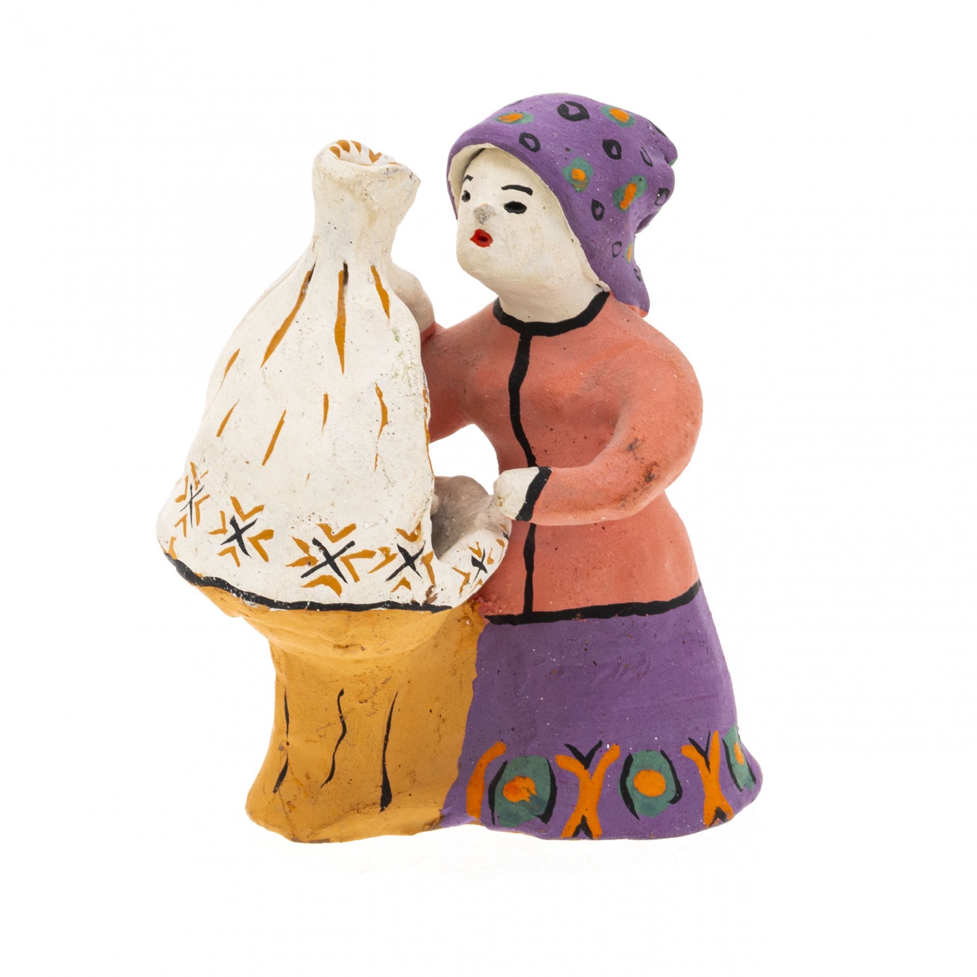 Игрушка каргопольская "Женщина, качающая ребенка в люльке", глина, СССР, 1960-1980 гг.
Игрушка каргопольская "Женщина, качающая ребенка в люльке", глина, СССР, 1960-1980 гг.