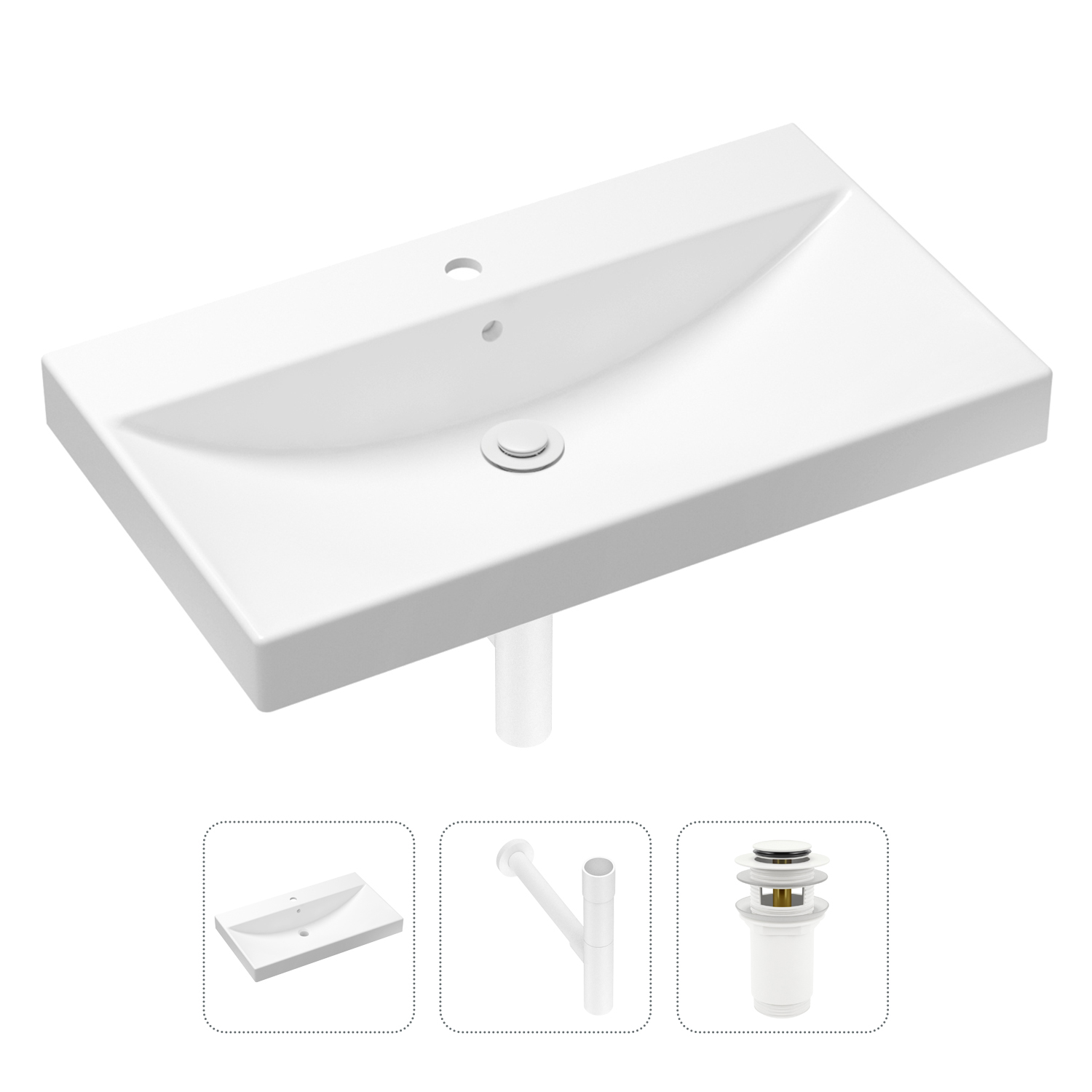 Комплект 3 в 1 Lavinia Boho Bathroom Sink 21520628: раковина 80 см, сифон, донный клапан, Белый, Комплект раковин Lavinia Boho 33311013 (с переливом- д/к, с сифоном №3)
Комплект 3 в 1 Lavinia Boho Bathroom Sink 21520628: раковина 80 см, сифон, донный клапан, Белый, Комплект раковин Lavinia Boho 33311013 (с переливом- д/к, с сифоном №3)