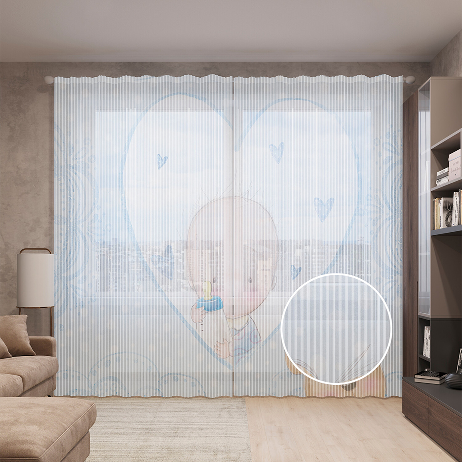 Тюль вуаль на шторной ленте с принтом JoyArty "Малыш в сердце", 310х265 см, Малыш в сердце
Тюль вуаль на шторной ленте с принтом JoyArty "Малыш в сердце", 310х265 см, Малыш в сердце