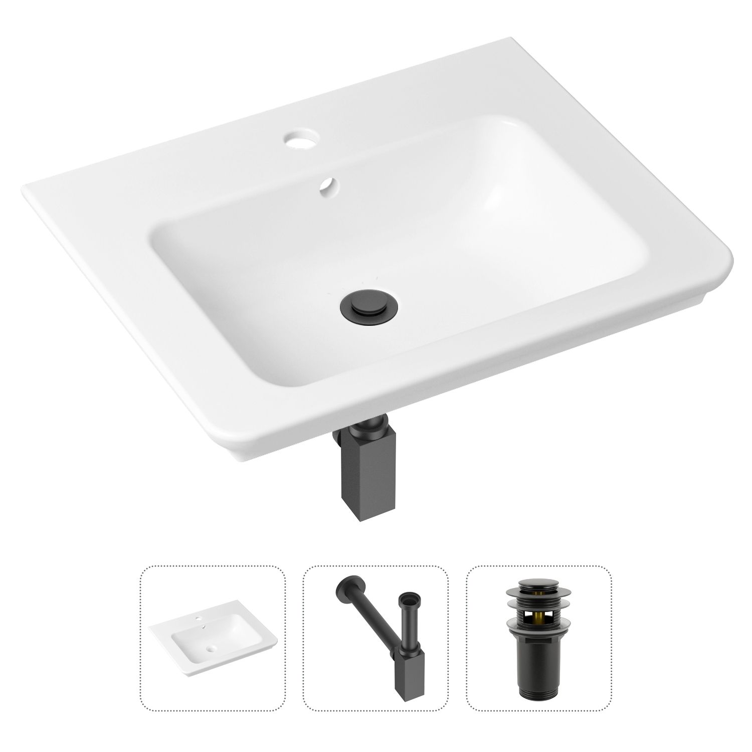 Комплект 3 в 1 Lavinia Boho Bathroom Sink 21520395: раковина 60 см, сифон, донный клапан, Bathroom Sink 21520395
Комплект 3 в 1 Lavinia Boho Bathroom Sink 21520395: раковина 60 см, сифон, донный клапан, Bathroom Sink 21520395
