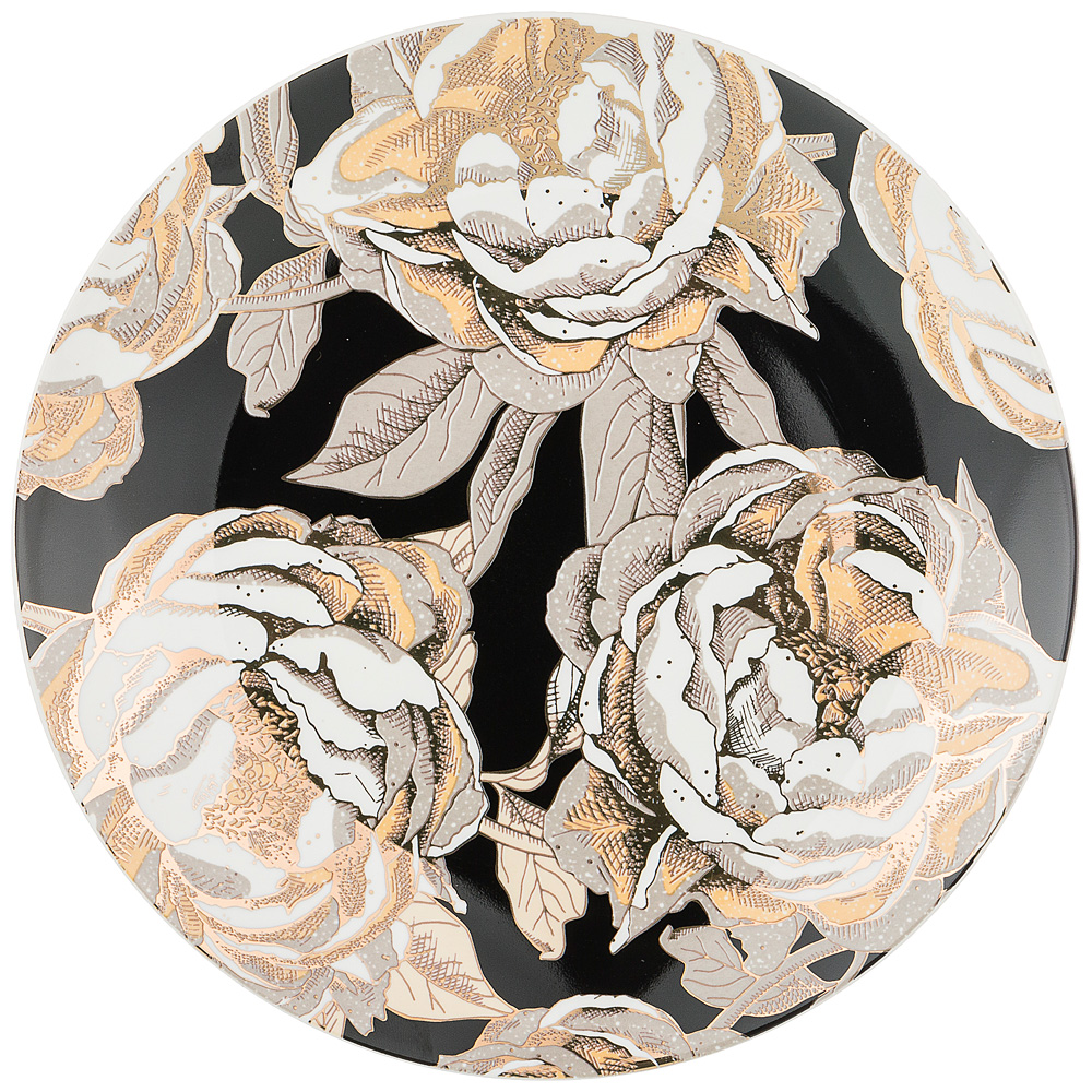 фото Тарелка десертная "golden rose" 20,5см, черная lefard_133-318