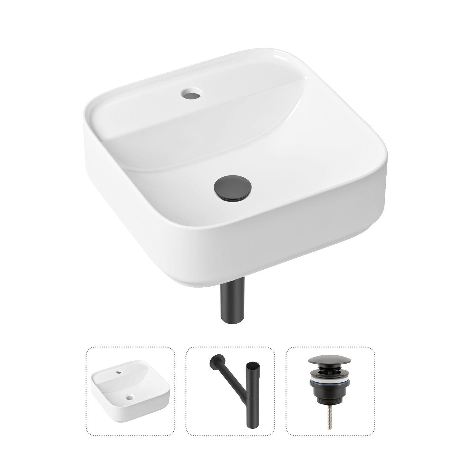 Комплект 3 в 1 Lavinia Boho Bathroom Sink 21520298: раковина 42 см, сифон, донный клапан, Черный, Bathroom Sink 21520298
Комплект 3 в 1 Lavinia Boho Bathroom Sink 21520298: раковина 42 см, сифон, донный клапан, Черный, Bathroom Sink 21520298