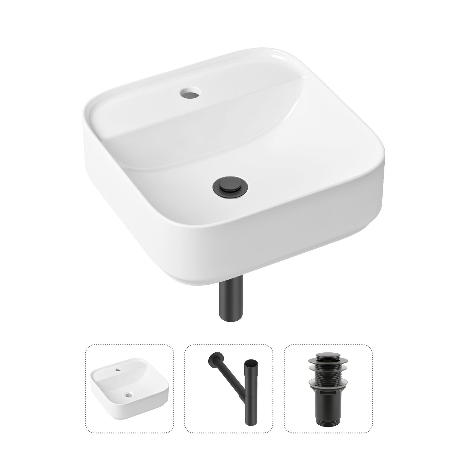 Комплект 3 в 1 Lavinia Boho Bathroom Sink 21520297: раковина 42 см, сифон, донный клапан, Черный, Bathroom Sink 21520297
Комплект 3 в 1 Lavinia Boho Bathroom Sink 21520297: раковина 42 см, сифон, донный клапан, Черный, Bathroom Sink 21520297