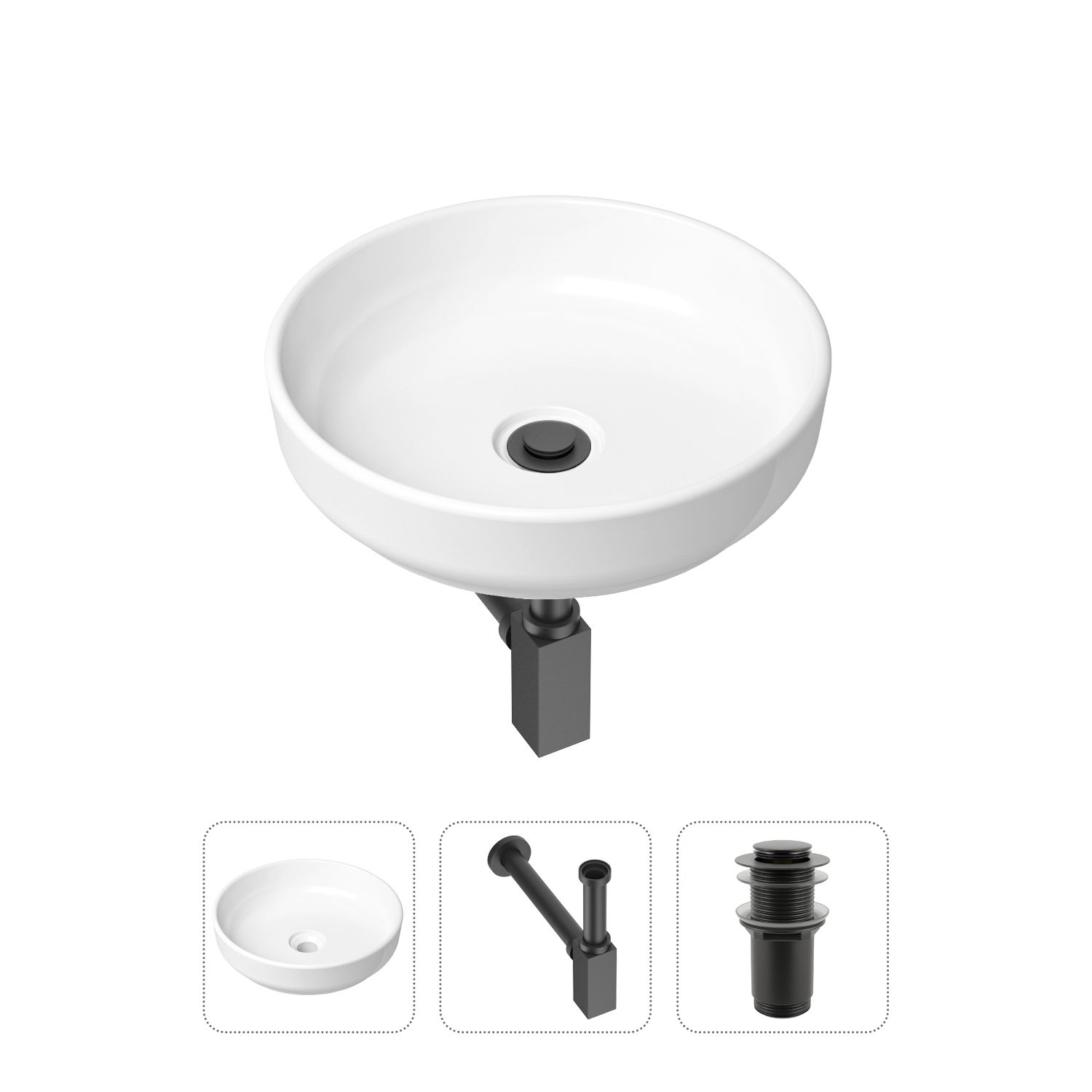 Комплект 3 в 1 Lavinia Boho Bathroom Sink 21520179: раковина 40 см, сифон, донный клапан, Bathroom Sink 21520179
Комплект 3 в 1 Lavinia Boho Bathroom Sink 21520179: раковина 40 см, сифон, донный клапан, Bathroom Sink 21520179