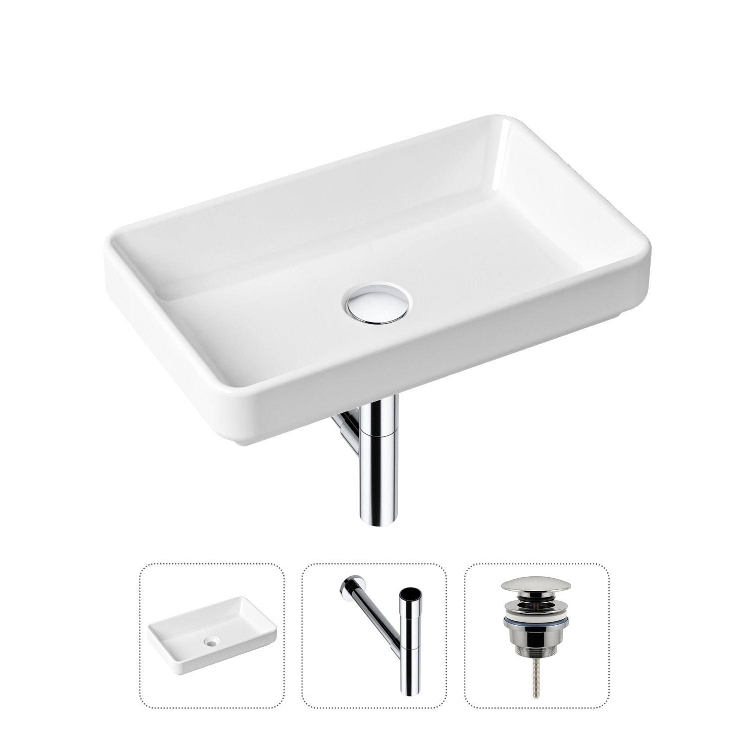 Комплект 3 в 1 Lavinia Boho Bathroom Sink 21520134: раковина 55 см, сифон, донный клапан, Белый, Bathroom Sink 21520134
Комплект 3 в 1 Lavinia Boho Bathroom Sink 21520134: раковина 55 см, сифон, донный клапан, Белый, Bathroom Sink 21520134