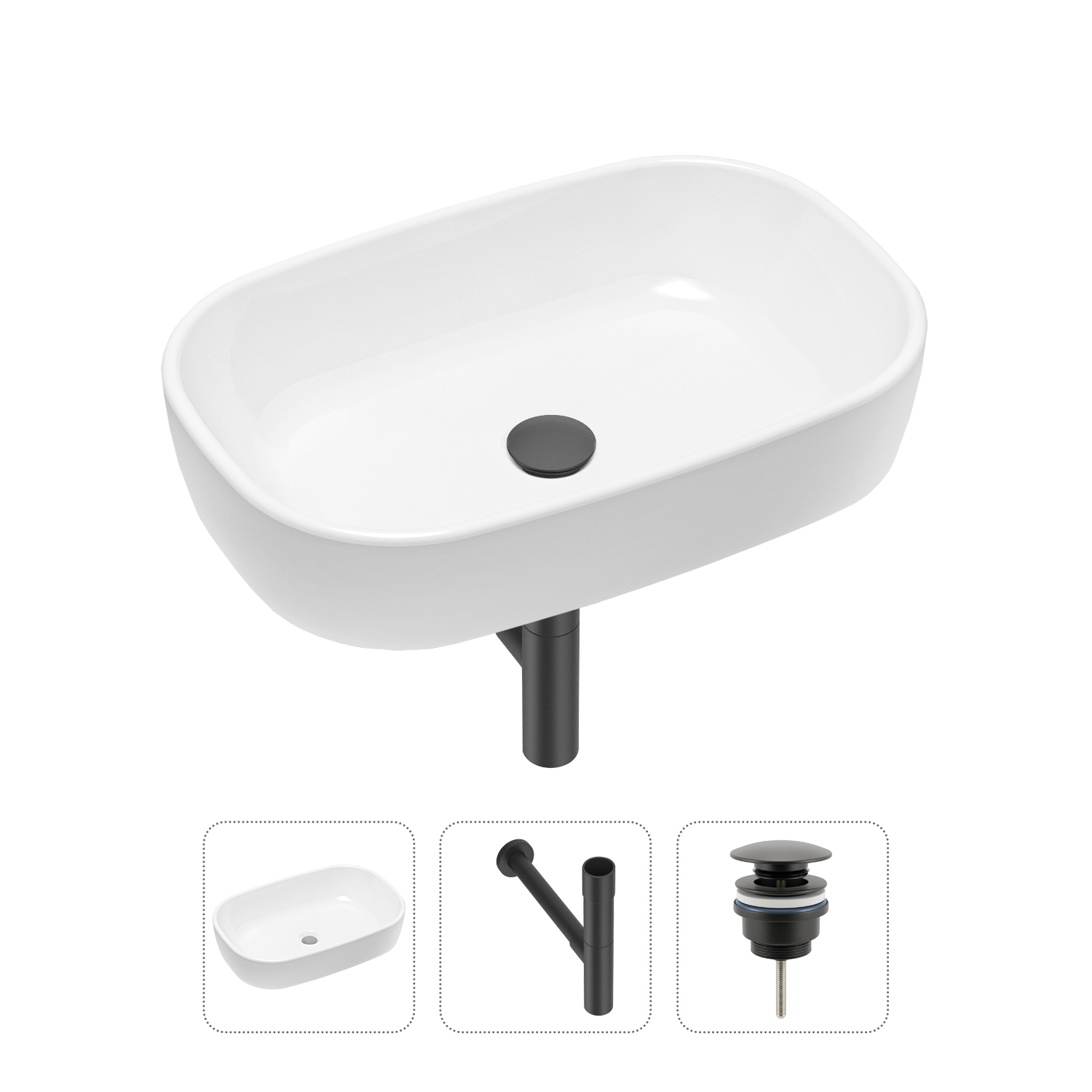 Комплект 3 в 1 Lavinia Boho Bathroom Sink 21520028: раковина 54 см, сифон, донный клапан, Черный, Комплект раковин Lavinia Boho 33311002 (универсальный д/к, с сифоном №3)
Комплект 3 в 1 Lavinia Boho Bathroom Sink 21520028: раковина 54 см, сифон, донный клапан, Черный, Комплект раковин Lavinia Boho 33311002 (универсальный д/к, с сифоном №3)