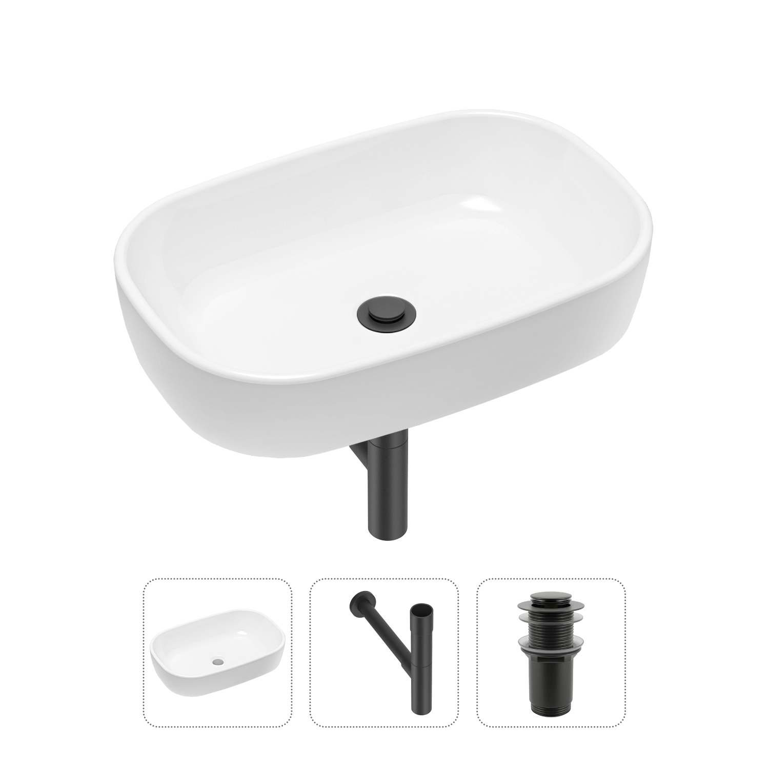Комплект 3 в 1 Lavinia Boho Bathroom Sink 21520027: раковина 54 см, сифон, донный клапан, Черный, Комплект раковин Lavinia Boho 33311002 (без перелива- д/к, с сифоном №3)
Комплект 3 в 1 Lavinia Boho Bathroom Sink 21520027: раковина 54 см, сифон, донный клапан, Черный, Комплект раковин Lavinia Boho 33311002 (без перелива- д/к, с сифоном №3)