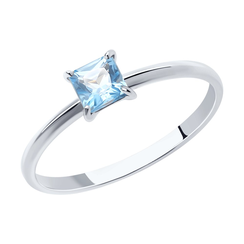 фото Кольцо из белого золота с топазом р. 17.5 sokolov 716166