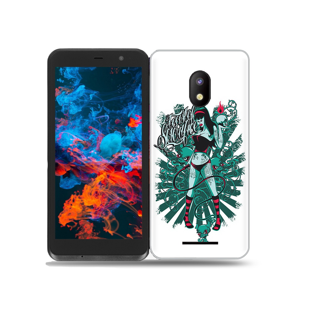 Чехол MyPads Tocco для BQ 5045L Wallet нарисованная девушка в татуировках, Прозрачный, Tocco 
Чехол MyPads Tocco для BQ 5045L Wallet нарисованная девушка в татуировках, Прозрачный, Tocco