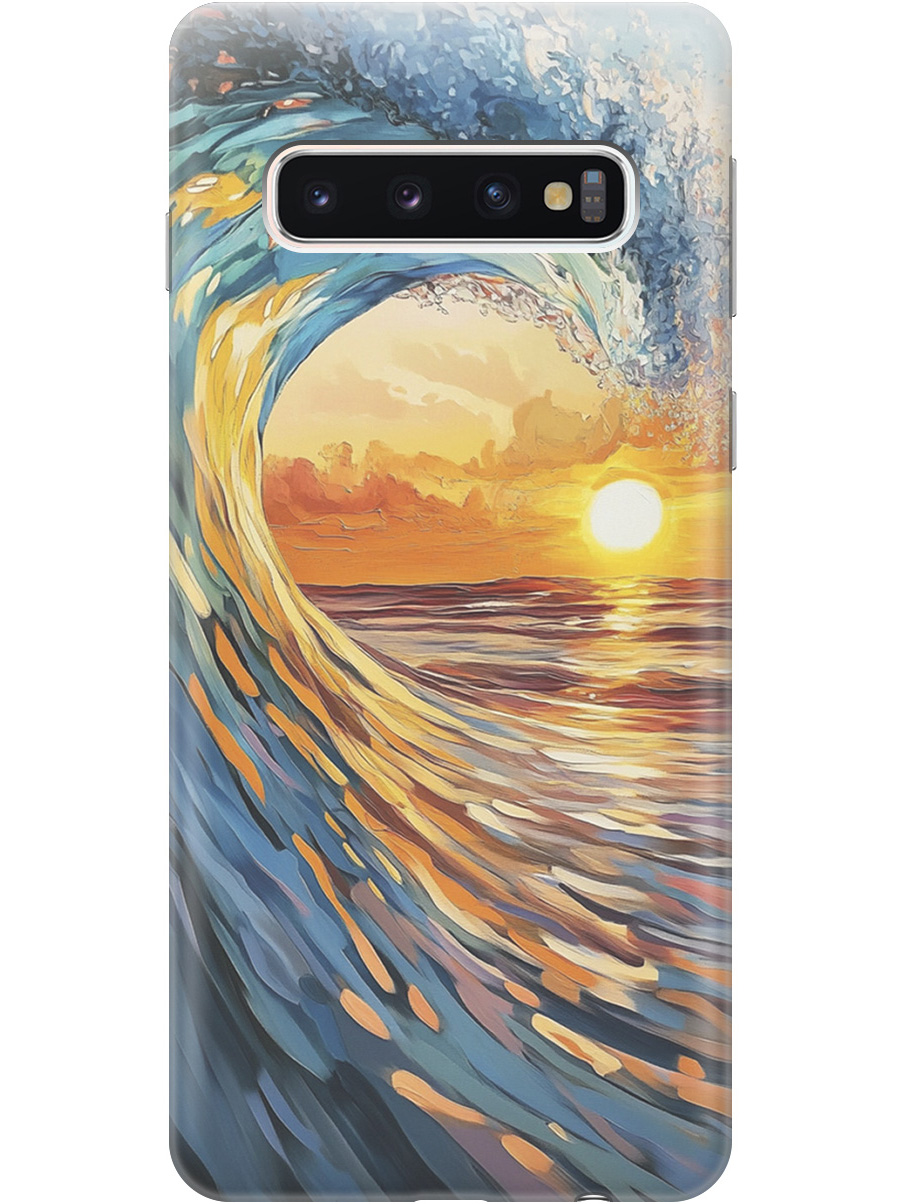Силиконовый чехол на Samsung Galaxy S10 с принтом "Волна и закат", Прозрачный;желтый;синий, 720461341
Силиконовый чехол на Samsung Galaxy S10 с принтом "Волна и закат", Прозрачный;желтый;синий, 720461341