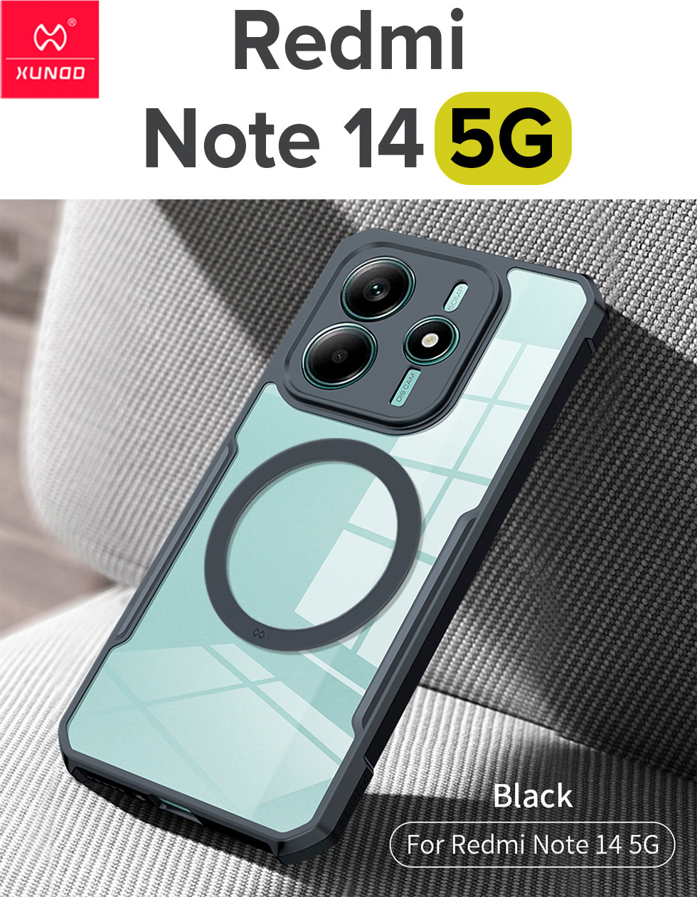 Чехол для Xiaomi Redmi Note 14 5G с MagSafe противоударный с усиленными углами XUNDD, Черный
Чехол для Xiaomi Redmi Note 14 5G с MagSafe противоударный с усиленными углами XUNDD, Черный
