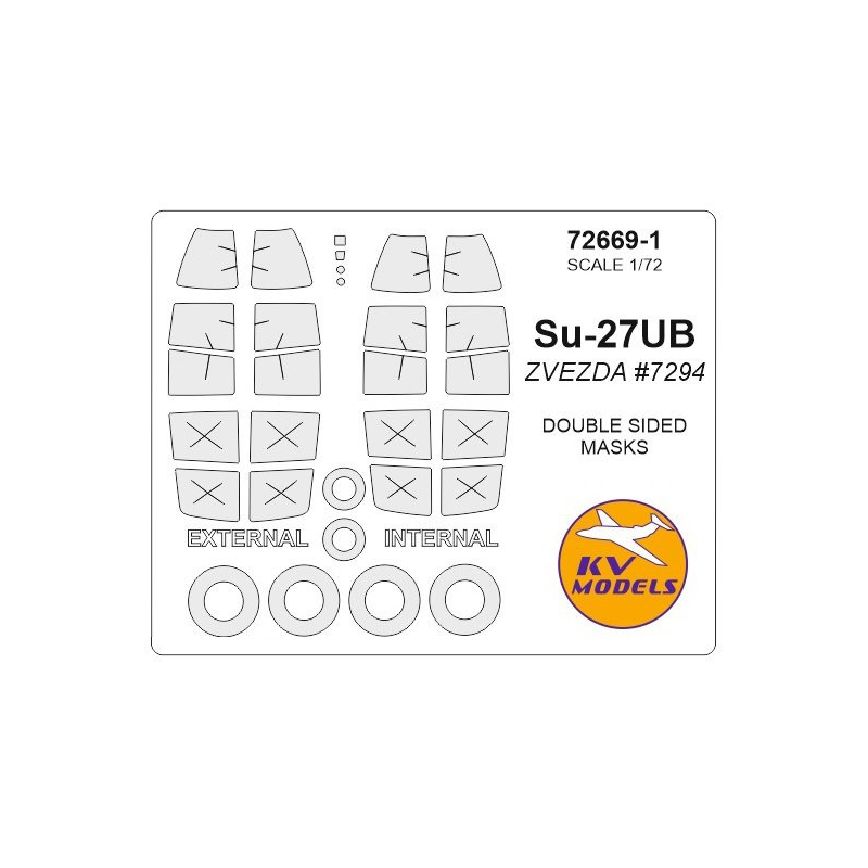 72669-1KV Су-27УБ - двусторонние маски маски на диски и колеса для моделей фирмы ZVEZDA, Однотонный
72669-1KV Су-27УБ - двусторонние маски маски на диски и колеса для моделей фирмы ZVEZDA, Однотонный