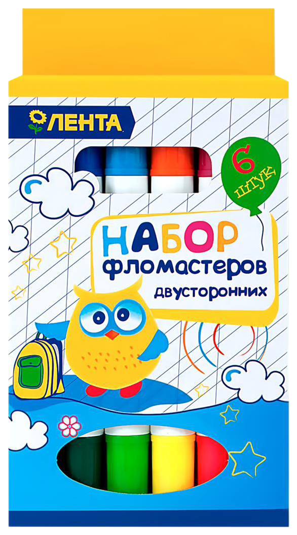 фото Набор фломастеров лента двусторонние 12 цветов 6 шт