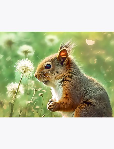 Алмазная мозаика без подрамника Белка с одуванчиком, 40x30 см, 28 цветов, 63279, РА-291
Алмазная мозаика без подрамника Белка с одуванчиком, 40x30 см, 28 цветов, 63279, РА-291