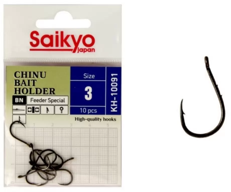 Одинарные крючки Saikyo Wide Gape №3 BN, с колечком, загнутое острие, с бородкой, Черный, KH-10091
Одинарные крючки Saikyo Wide Gape №3 BN, с колечком, загнутое острие, с бородкой, Черный, KH-10091