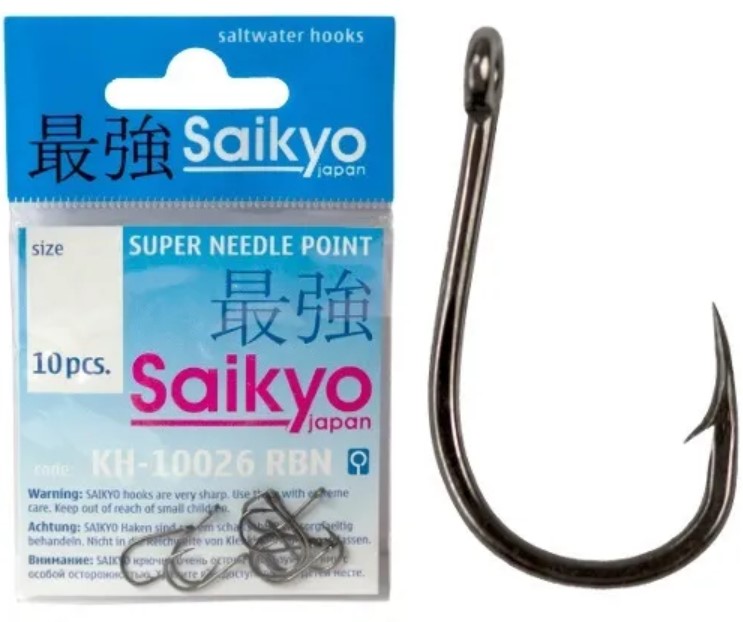 Одинарные крючки Saikyo Wide Gape №1/0 BN, с колечком, загнутое острие, с бородкой, Черный, KH-10026 Chinu Ring
Одинарные крючки Saikyo Wide Gape №1/0 BN, с колечком, загнутое острие, с бородкой, Черный, KH-10026 Chinu Ring