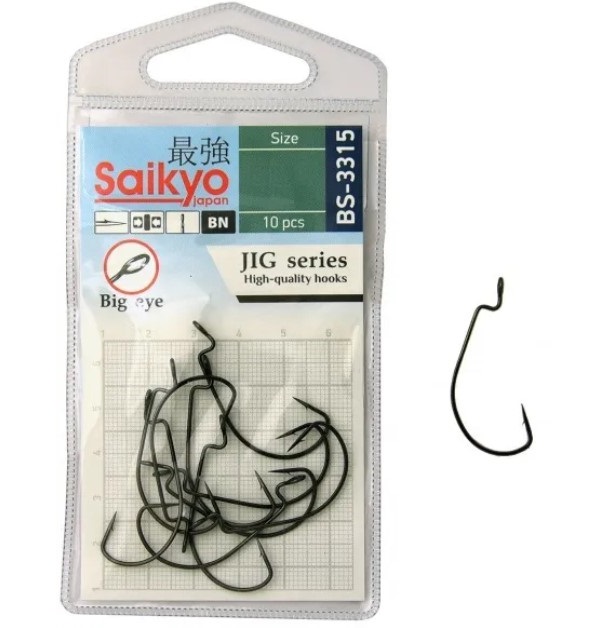 Одинарные крючки Saikyo Curve Shank офсетные №8 BN, с колечком, прямое острие, с бородкой, Черный, BS-3315
Одинарные крючки Saikyo Curve Shank офсетные №8 BN, с колечком, прямое острие, с бородкой, Черный, BS-3315
