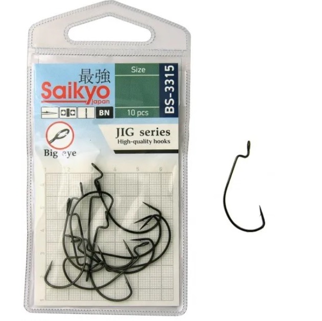 Одинарные крючки Saikyo Curve Shank офсетные №4/0 BN, с колечком, с бородкой, Черный, BS-3315
Одинарные крючки Saikyo Curve Shank офсетные №4/0 BN, с колечком, с бородкой, Черный, BS-3315