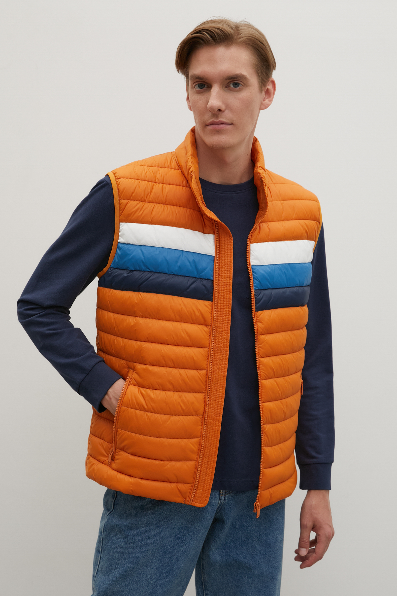 фото Утепленный жилет мужской finn flare fac23008 оранжевый s