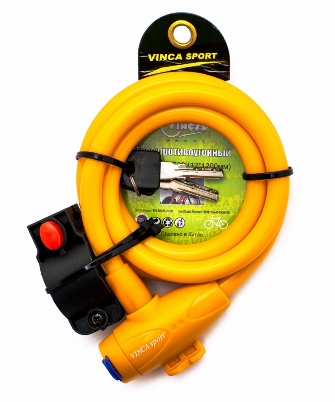 Велозамок Vinca Sport VS 582 (12 x1200 mm) желтый с тросом, Велозамок Vinca Sport VS 582 (12 x1200 mm)
Велозамок Vinca Sport VS 582 (12 x1200 mm) желтый с тросом, Велозамок Vinca Sport VS 582 (12 x1200 mm)