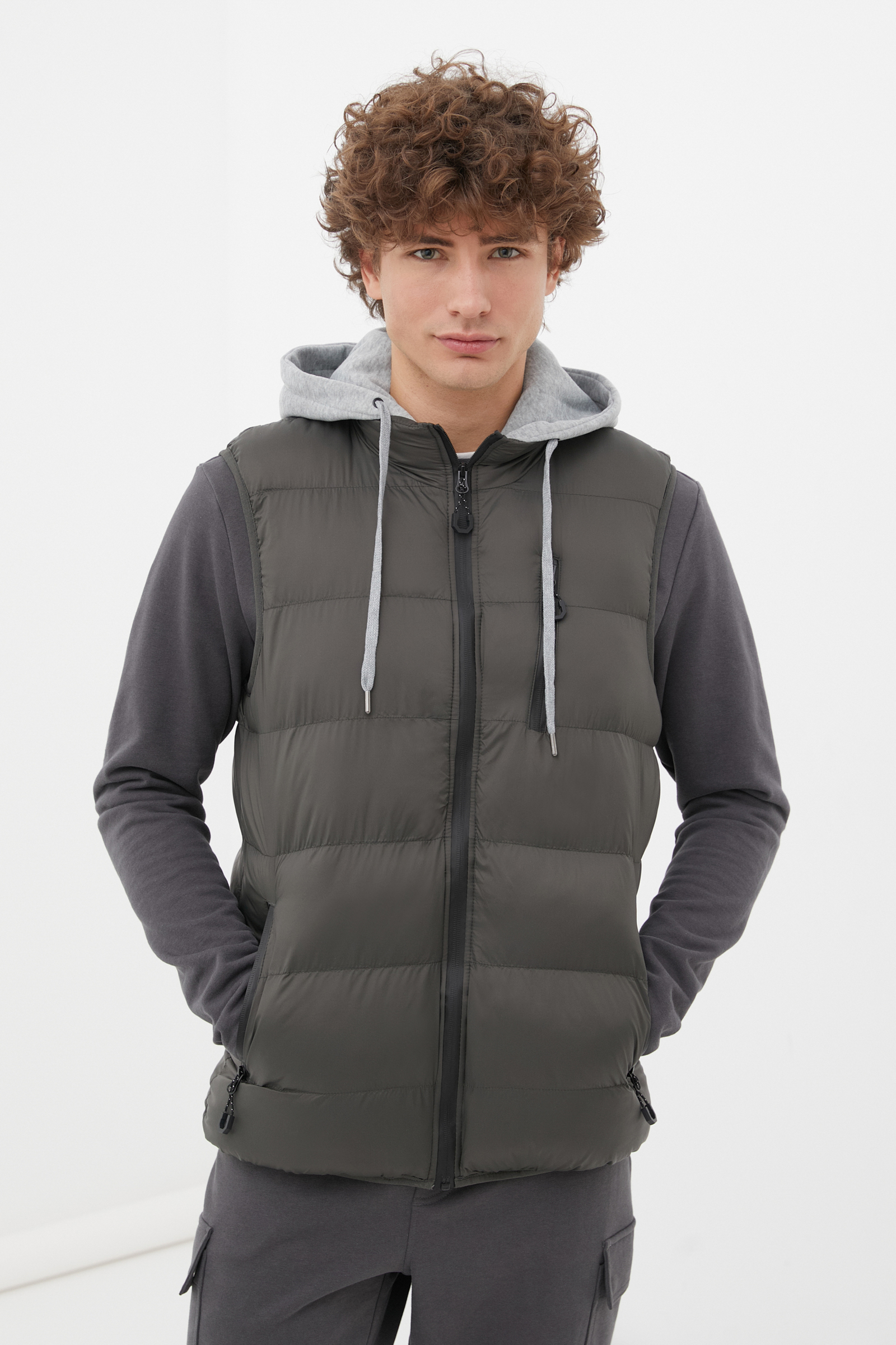 фото Утепленный жилет мужской finn flare fbc21062c зеленый m