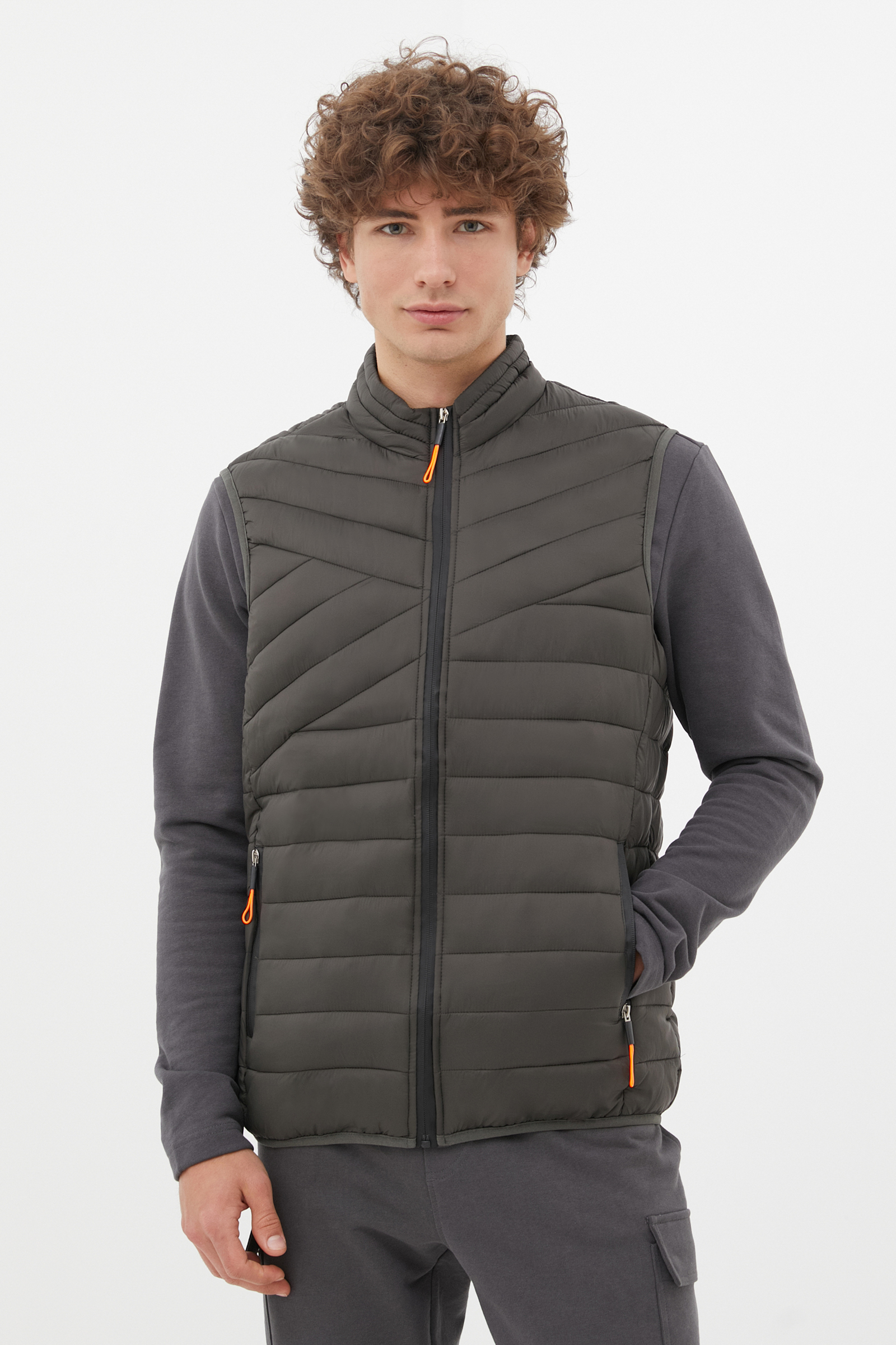 фото Утепленный жилет мужской finn flare fbc21061c зеленый 4xl