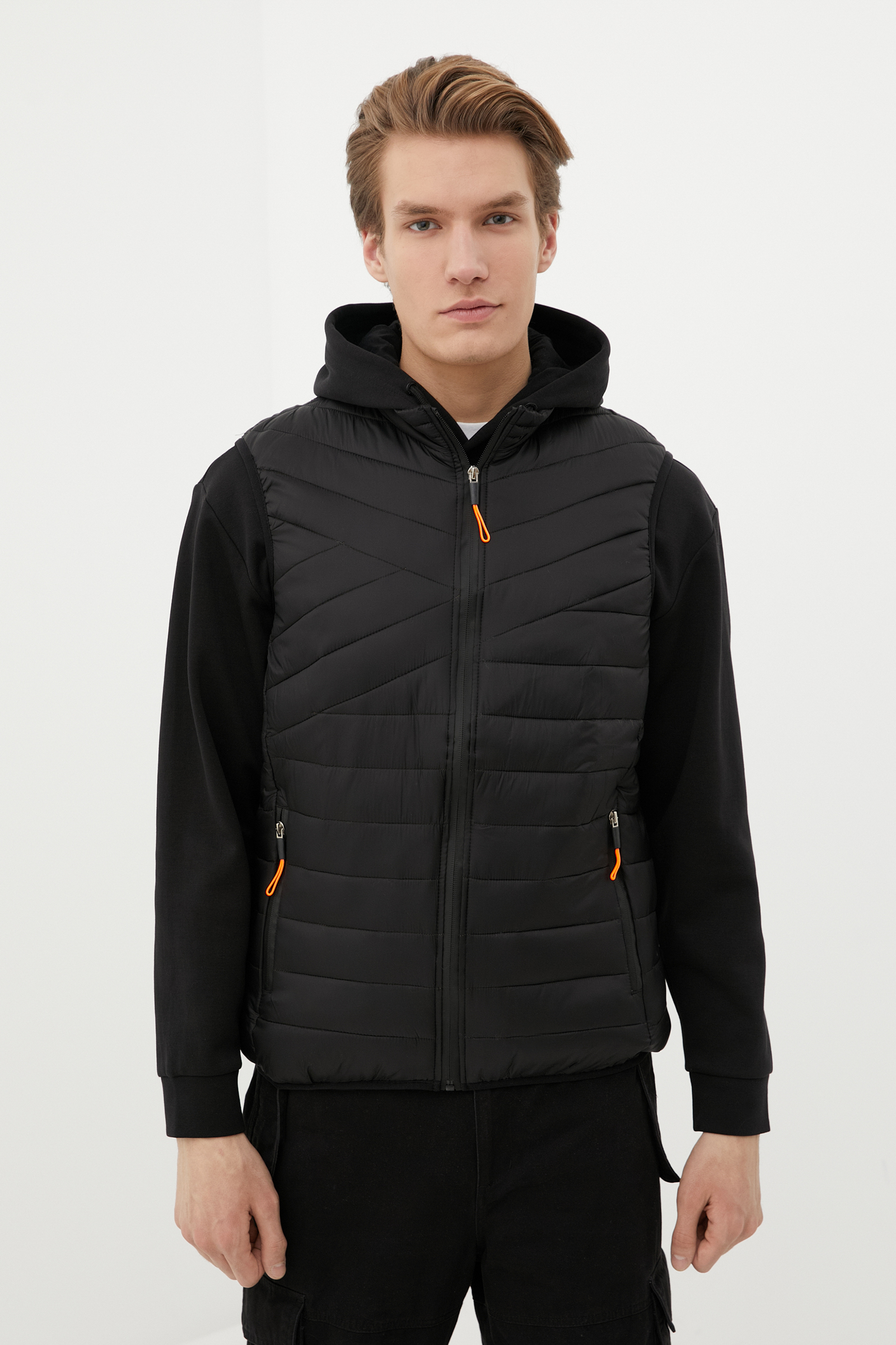 фото Утепленный жилет мужской finn flare fbc21061c черный 3xl