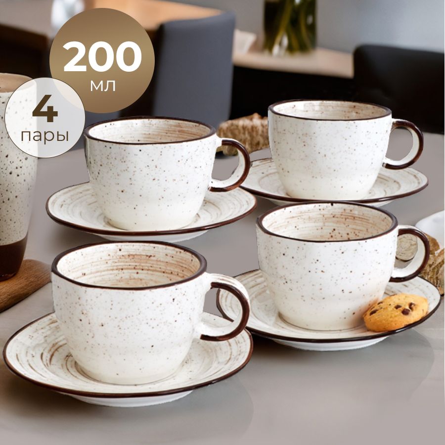 Чайная пара фарфор White Fusion, кружка для кофе и чая, чашка с блюдцем, 200 мл, 4 пары, Бежевый, Fusion Green Sea чп 200 мл 4 шт_White Fusion
Чайная пара фарфор White Fusion, кружка для кофе и чая, чашка с блюдцем, 200 мл, 4 пары, Бежевый, Fusion Green Sea чп 200 мл 4 шт_White Fusion