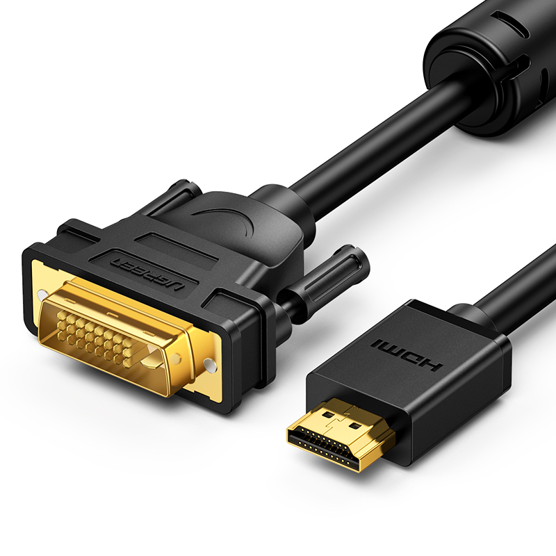 Кабель uGreen HDMI - DVI вилка-вилка 1м 30116_, Черный, HD106 (30116) HDMI Male To DVI(24+1) Round Cable. Длина: 1м. Цвет: черный
Кабель uGreen HDMI - DVI вилка-вилка 1м 30116_, Черный, HD106 (30116) HDMI Male To DVI(24+1) Round Cable. Длина: 1м. Цвет: черный