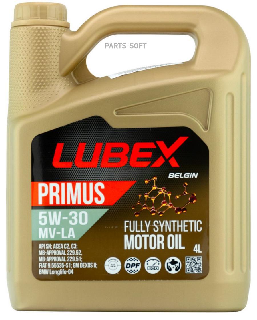 LUBEX Синт. Мот.Масло Primus Mv-La 5w-30 Sn C2/C3 (4л) Современное Полностью Синтетическое
LUBEX Синт. Мот.Масло Primus Mv-La 5w-30 Sn C2/C3 (4л) Современное Полностью Синтетическое