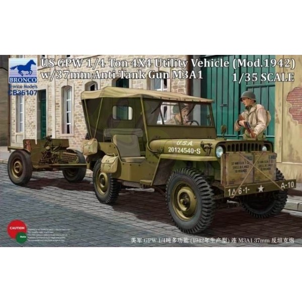 Сборная модель Bronco 1/35 4x4 Light Utility Truck with 37mm Anti-Tank Gun M3A1 CB35107
Сборная модель Bronco 1/35 4x4 Light Utility Truck with 37mm Anti-Tank Gun M3A1 CB35107