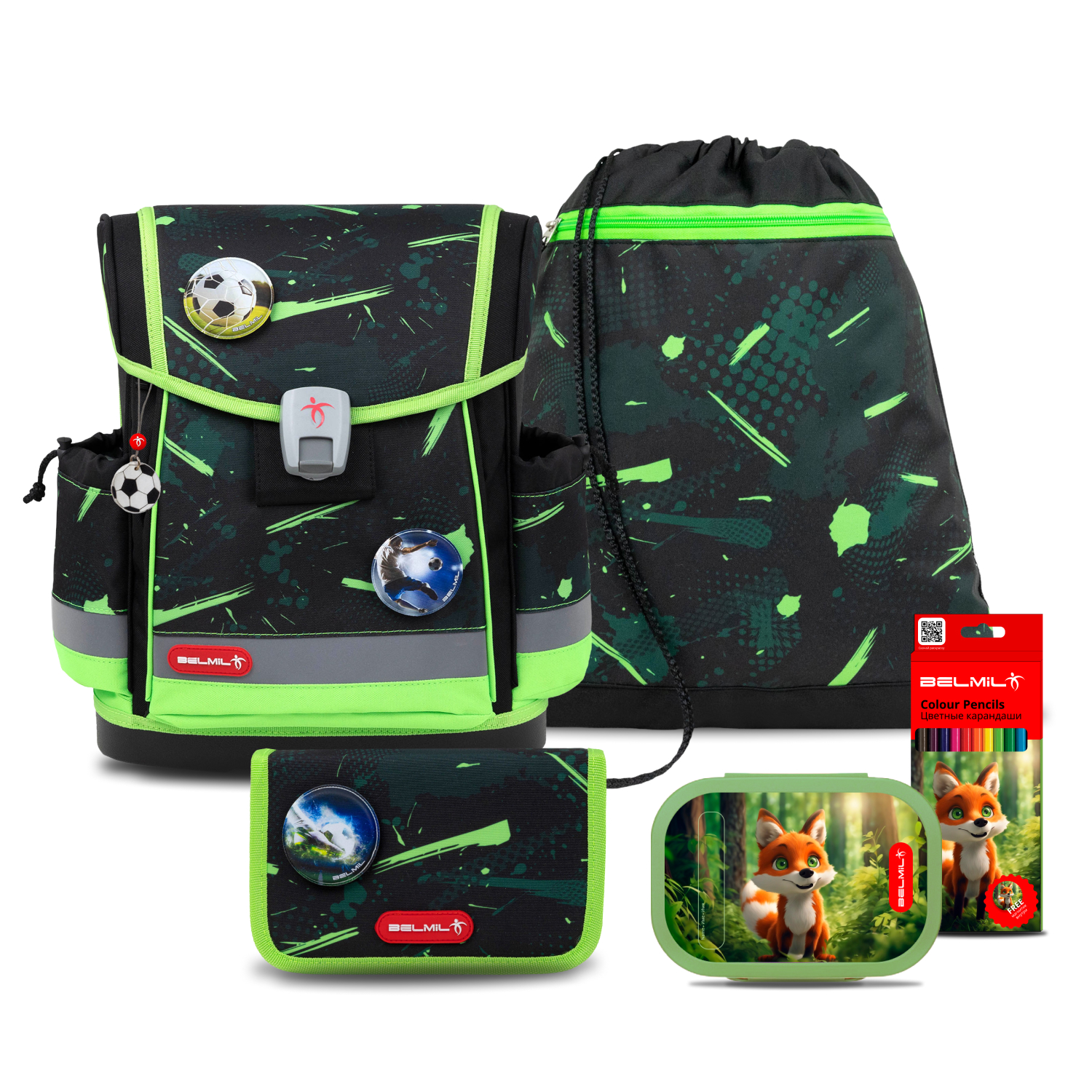 Школьный ранец Belmil CLASSY PLUS Neon Sport с наполнением серия 405-78-A67-SET, Зеленый, CLASSY PLUS "Neon Sport" с наполнением
Школьный ранец Belmil CLASSY PLUS Neon Sport с наполнением серия 405-78-A67-SET, Зеленый, CLASSY PLUS "Neon Sport" с наполнением