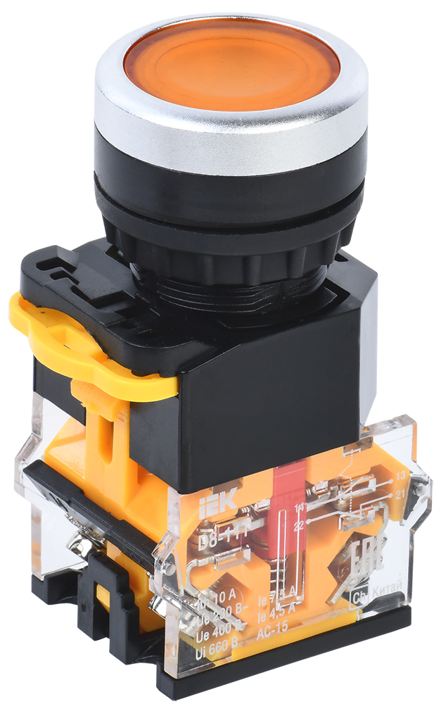 Кнопка D8-11T d=22мм 1з+1р с фиксацией желтая IEK | код BBT30-11T-3-21-K05 | IEK (1 шт.)
Кнопка D8-11T d=22мм 1з+1р с фиксацией желтая IEK | код BBT30-11T-3-21-K05 | IEK (1 шт.)