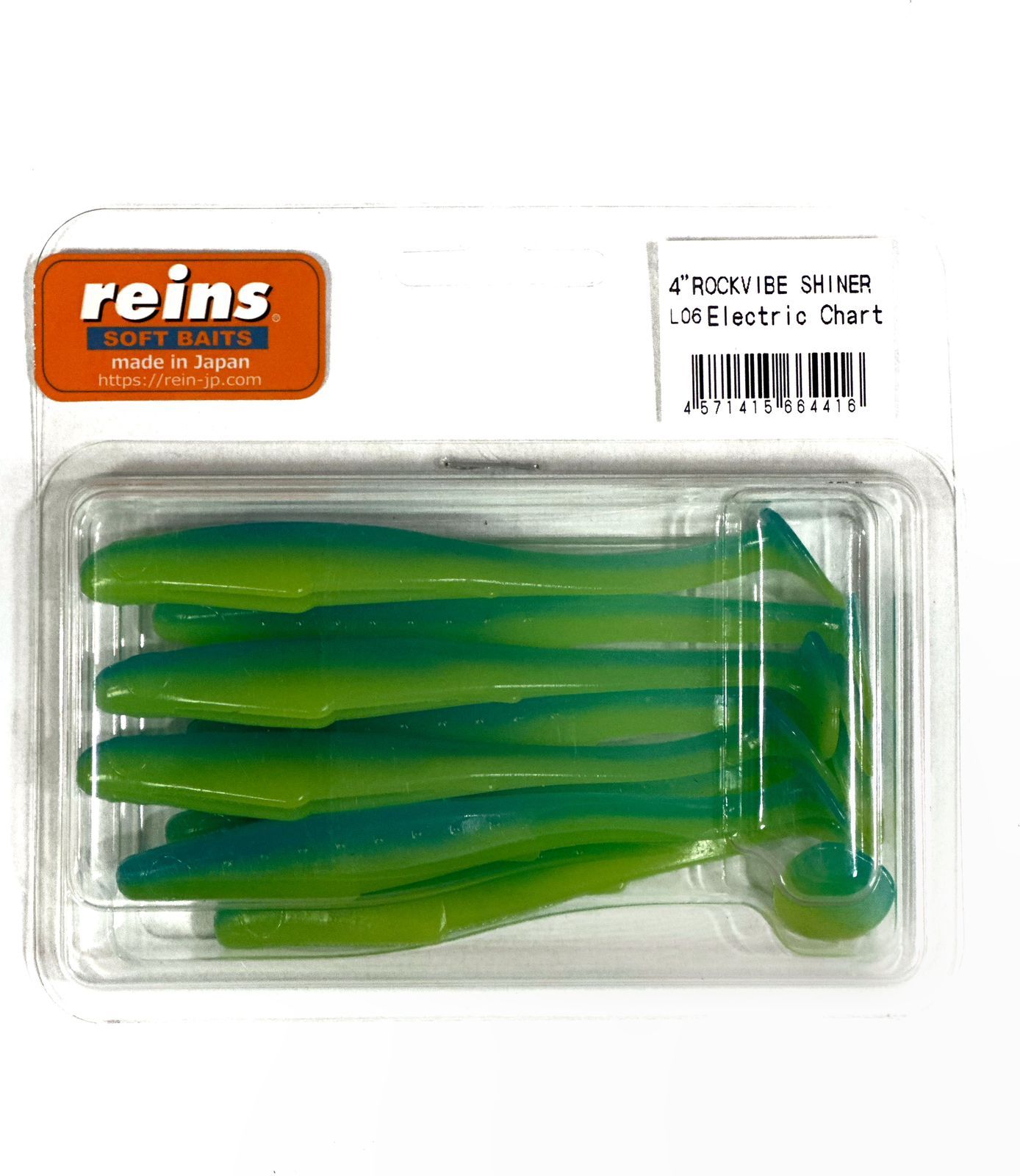 Силиконовая приманка REINS ROCKVIBE SHINER 4" Цв. L06 - Electric Chart, Зеленый, Rockvibe Shiner
Силиконовая приманка REINS ROCKVIBE SHINER 4" Цв. L06 - Electric Chart, Зеленый, Rockvibe Shiner