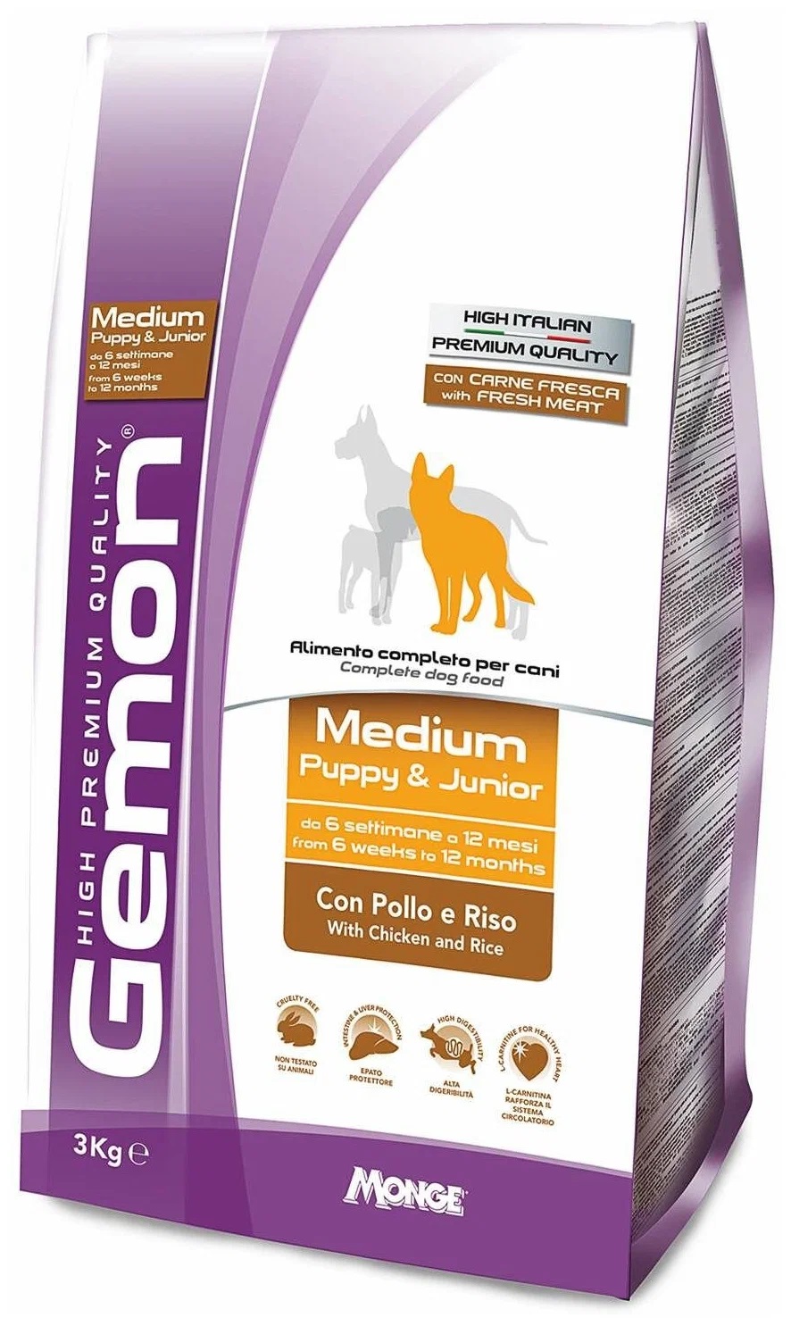 Сухой корм для щенков Gemon Puppy & Junior Medium, курица, рис, 3кг, Puppy & Junior Medium Medium
Сухой корм для щенков Gemon Puppy & Junior Medium, курица, рис, 3кг, Puppy & Junior Medium Medium