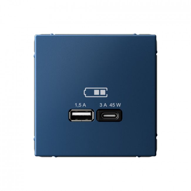 Розетка с зарядкой USB A+ type-C 45Вт высокоскоростная Systeme Electric GAL001129, Синий
Розетка с зарядкой USB A+ type-C 45Вт высокоскоростная Systeme Electric GAL001129, Синий
