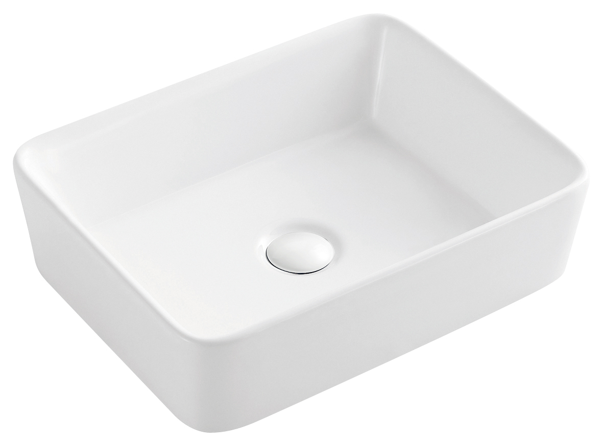 фото Раковина накладная прямоугольная bau hotel 48х37, белая bauedge