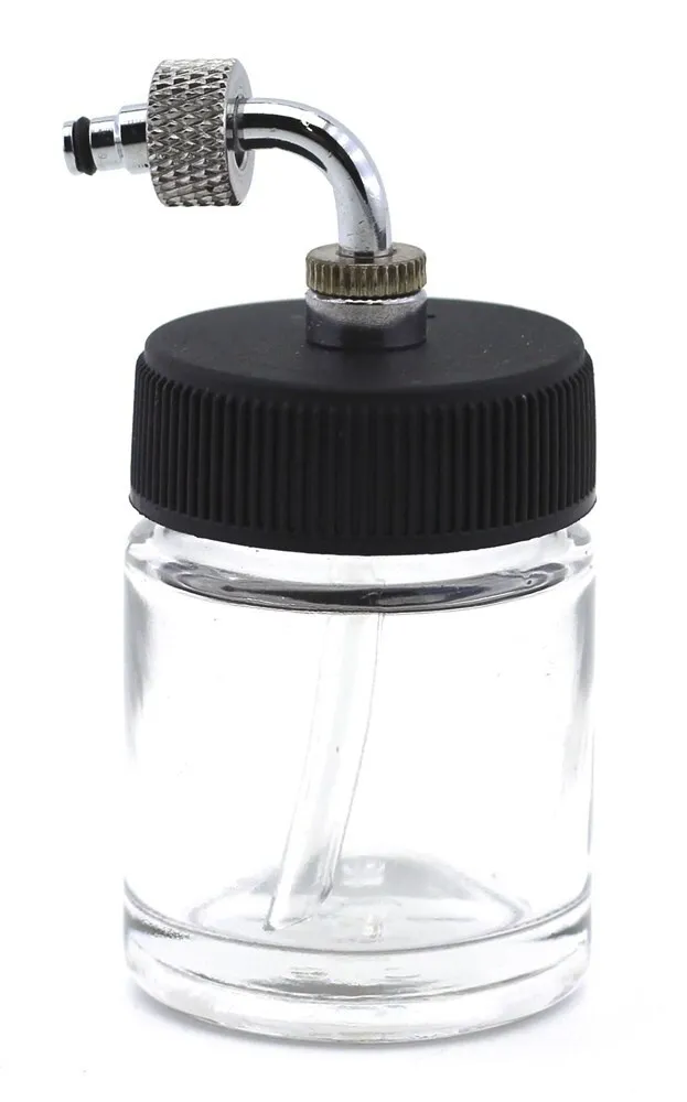 фото 1504 jas баночка для краски с крышкой, со штуцером, крепление к аэрографу с помощью гайки