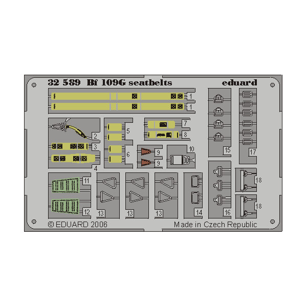32589 Eduard 1/32 Фототравление привязные ремни Bf 109G seatbelts, Однотонный, 32589
32589 Eduard 1/32 Фототравление привязные ремни Bf 109G seatbelts, Однотонный, 32589