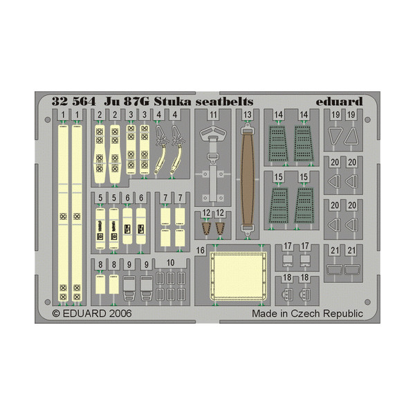 32564 Eduard 1/32 Фототравление привязные ремни Ju 87 Stuka seatbelts, Однотонный, 32564
32564 Eduard 1/32 Фототравление привязные ремни Ju 87 Stuka seatbelts, Однотонный, 32564