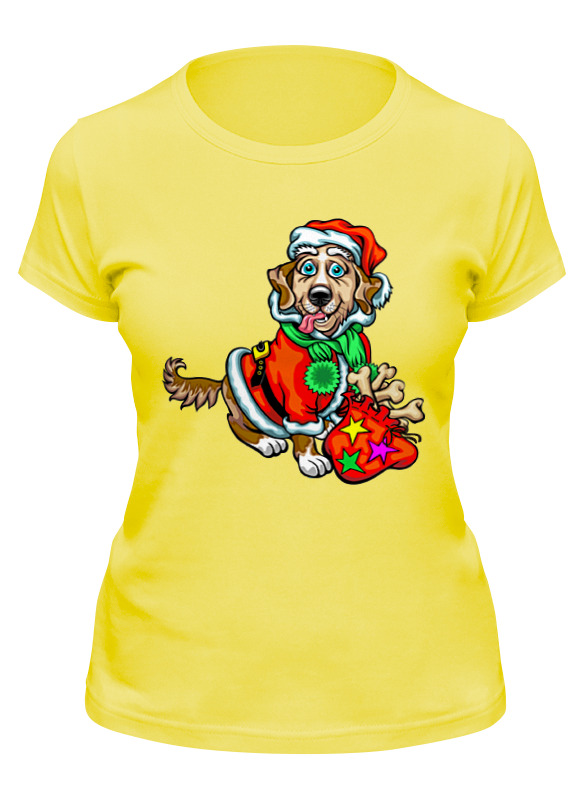 Футболка женская Printio Собака желтая S, Собака 
Футболка женская Printio Собака желтая S, Собака