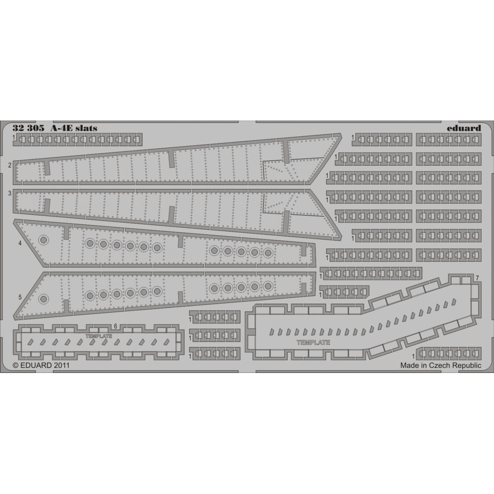 32305 Eduard 1/32 Фототравление для A-4E slats, Однотонный, 32305 
32305 Eduard 1/32 Фототравление для A-4E slats, Однотонный, 32305