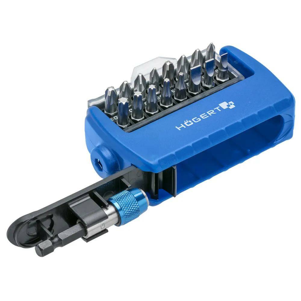 Набор бит (сталь S2) с магнитным битодержателем 1/4", SL, PH, PZ, Torx, 17 пр., HOGERT
Набор бит (сталь S2) с магнитным битодержателем 1/4", SL, PH, PZ, Torx, 17 пр., HOGERT