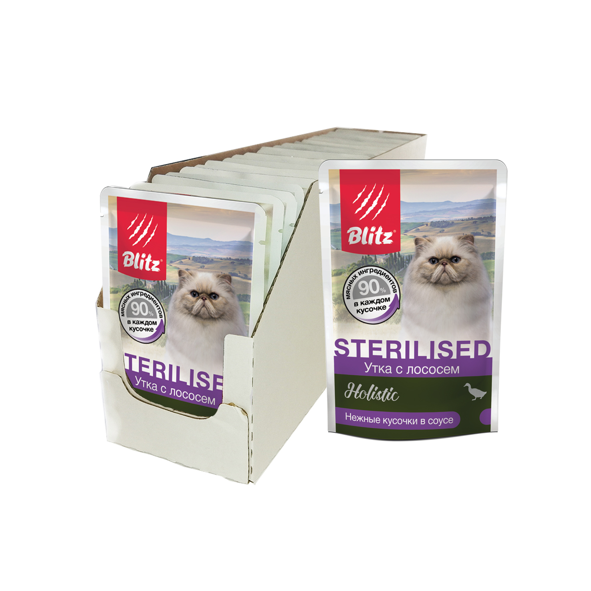 Влажный корм для кошек Blitz Holistic Sterilised, в соусе, Утка, лосось, 24 шт по 85 г
Влажный корм для кошек Blitz Holistic Sterilised, в соусе, Утка, лосось, 24 шт по 85 г