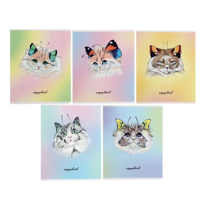 Тетрадь 48 листов в клетку "Кошки-Бабочки", обложка мелованный картон, УФ-лак, блок 65 г/м 
Тетрадь 48 листов в клетку "Кошки-Бабочки", обложка мелованный картон, УФ-лак, блок 65 г/м