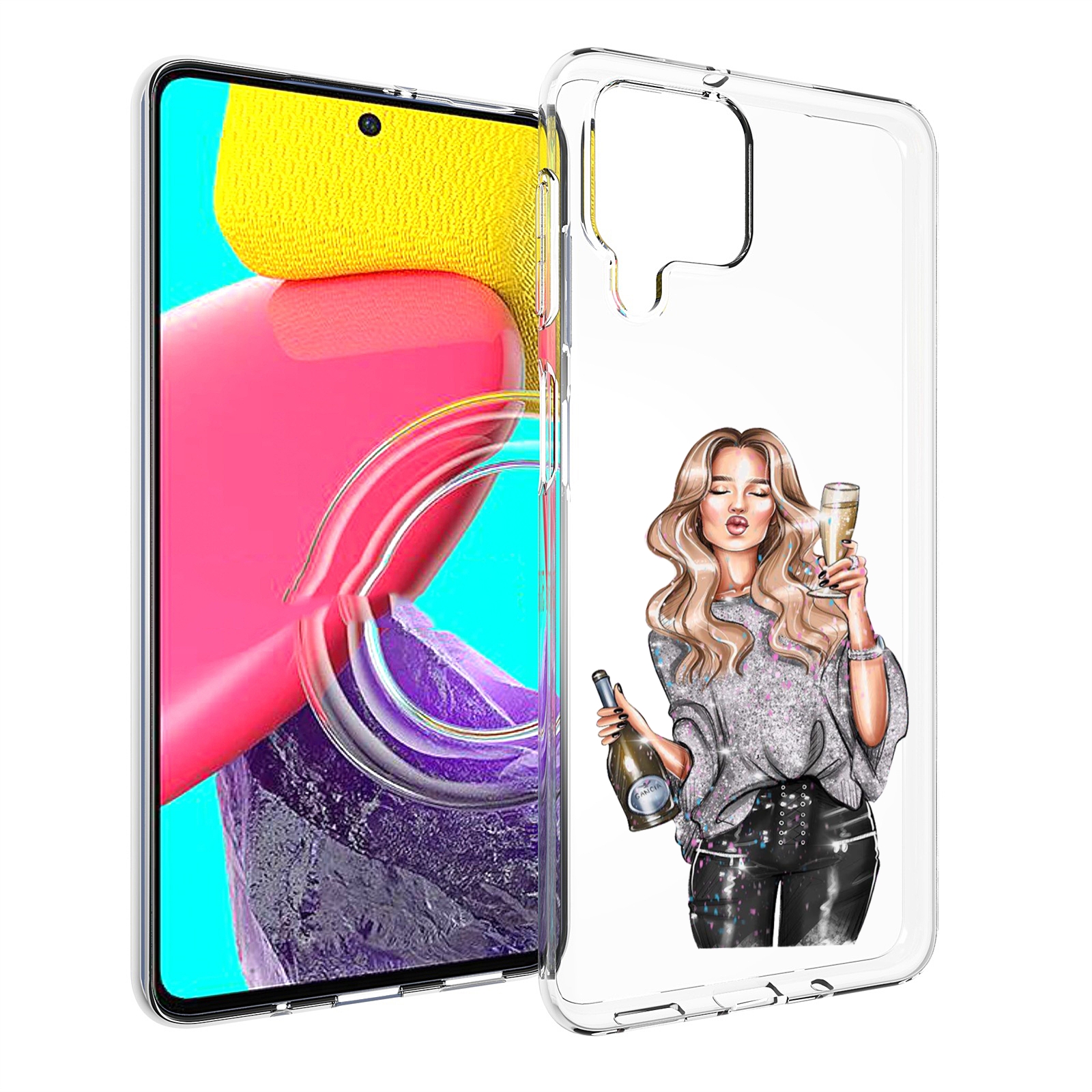 Чехол Mypads Красивая-Любительница-Шампанского Женский Для Samsung Galaxy M53 (Sm-M536), Прозрачный, Tocco
Чехол Mypads Красивая-Любительница-Шампанского Женский Для Samsung Galaxy M53 (Sm-M536), Прозрачный, Tocco