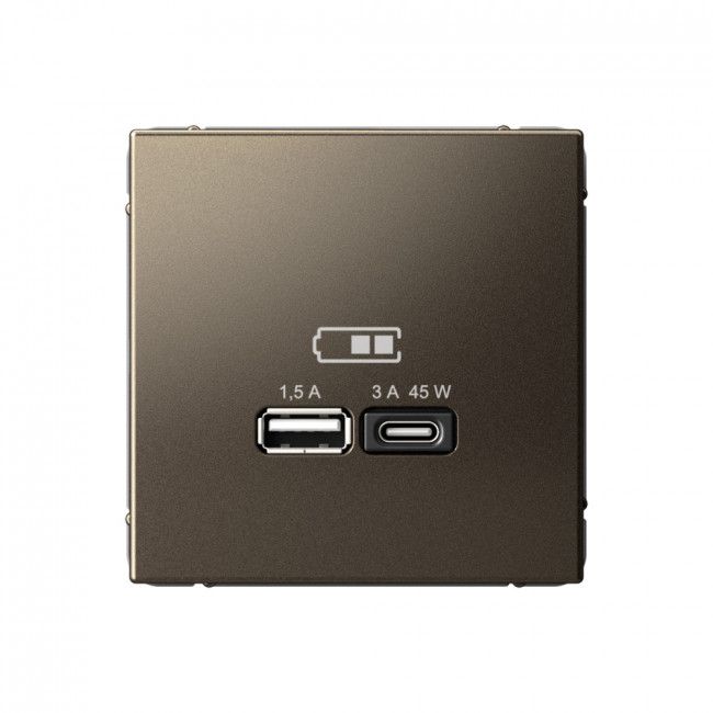 Розетка с зарядкой USB A+ type-C 45Вт высокоскоростная Systeme Electric мокко GAL000629, Коричневый
Розетка с зарядкой USB A+ type-C 45Вт высокоскоростная Systeme Electric мокко GAL000629, Коричневый