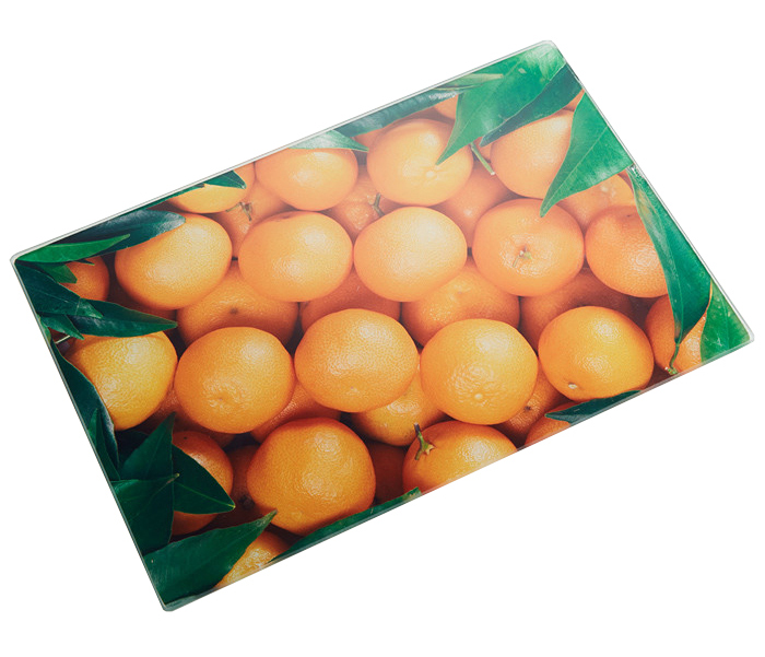 фото Доска разделочная стеклянная ak-9003 "alpenkok. апельсины", 20x30 см