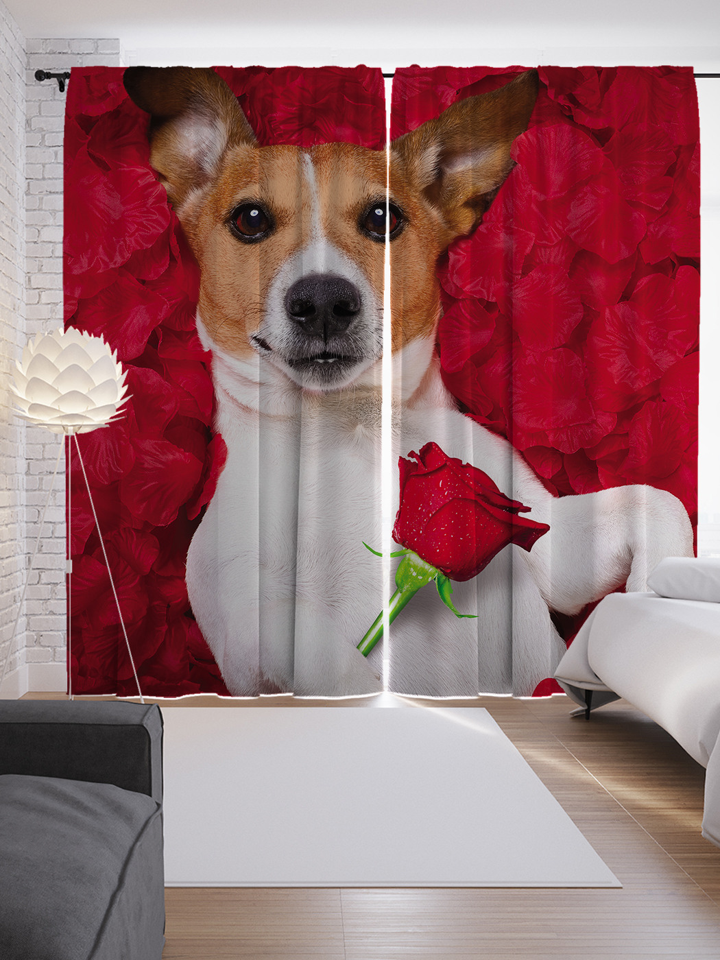 Шторы с фотопечатью "Зая, я тебя люблю" из сатена, 290х265 см, серия 158- 1 
Шторы с фотопечатью "Зая, я тебя люблю" из сатена, 290х265 см, серия 158- 1