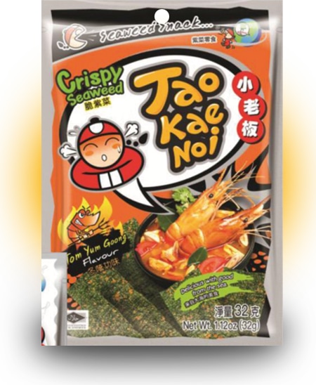 TAO KAE NOI Crispy Seaweed TomYum Goong Flavour суп Том Юм Гунг 32 грамма Упаковка 6 шт
TAO KAE NOI Crispy Seaweed TomYum Goong Flavour суп Том Юм Гунг 32 грамма Упаковка 6 шт
